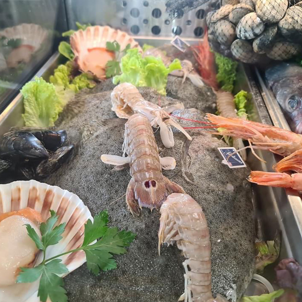 Shrimps und Meeresfrüchte